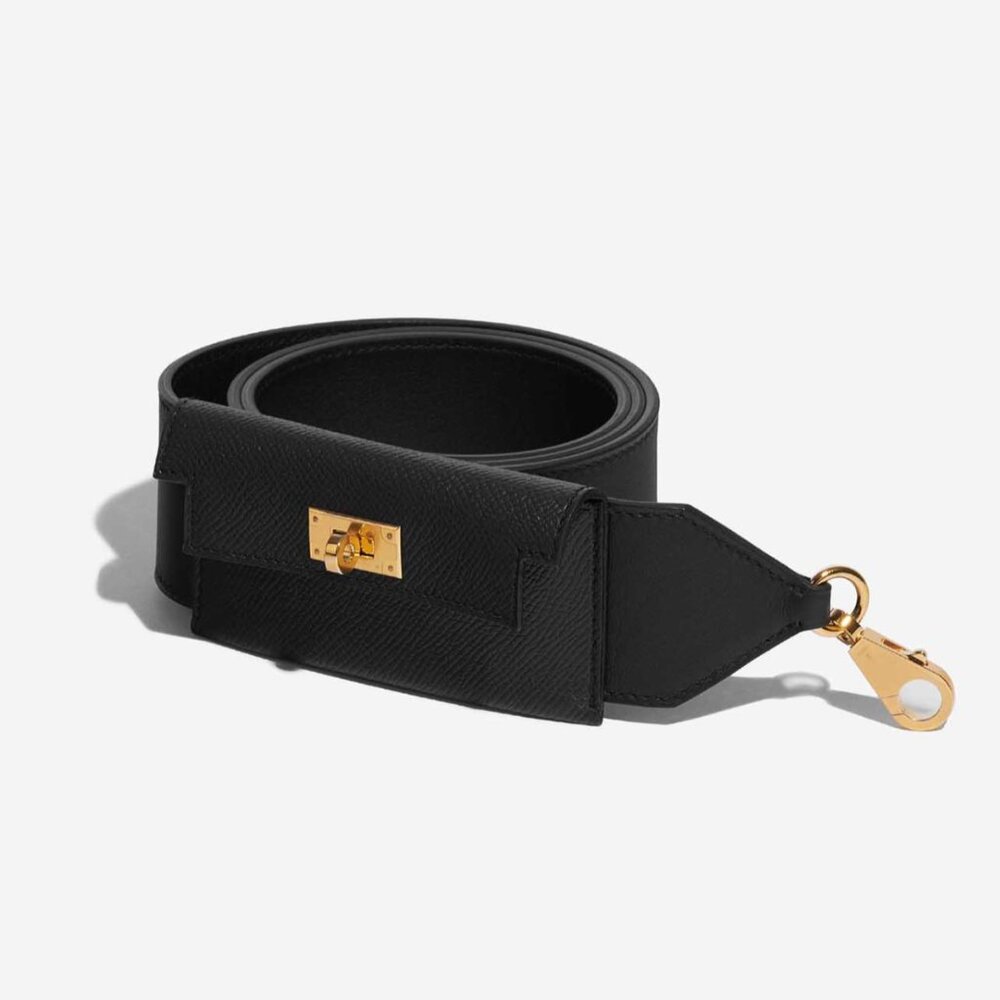 🖤Hermes🖤Kelly Pocket Strap Swift / Epsom Black GHW 50mm